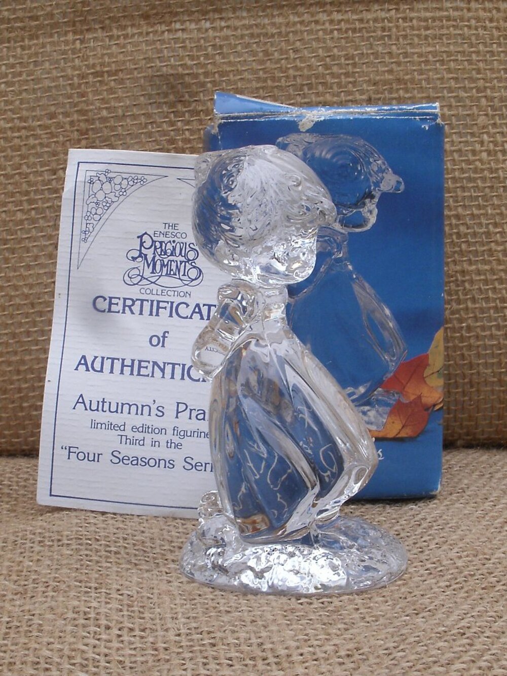 Vintage 1991 Enesco Precious Moments Autumn's Praise Lead Crystal Figurine